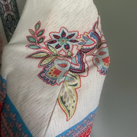 New Directions Floral Boho Peasant blouse bell split sleeves size medium - Picture 8 of 12